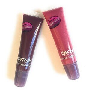 NEW DKNY DELICIOUS DAY NIGHT LIP GLOSS LIPGLOSS PINK & PLUM NWOB - SET OF 2